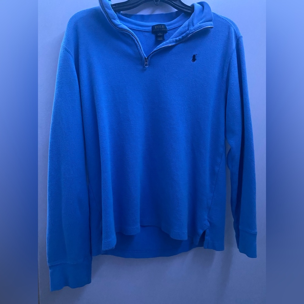 POLO- Ralph Lauren men’s blue quarter zip. Size XL.